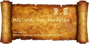Mészáros Boróka névjegykártya